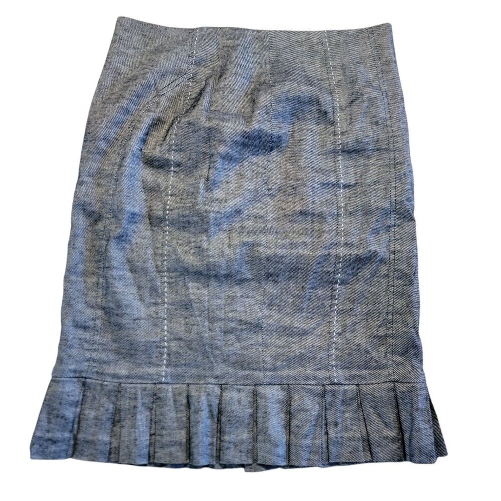 Bebe Skirt Womens Sz 4 Ruffle Hem Dark Denim Pencil Skirt‎ Y2K 2000s